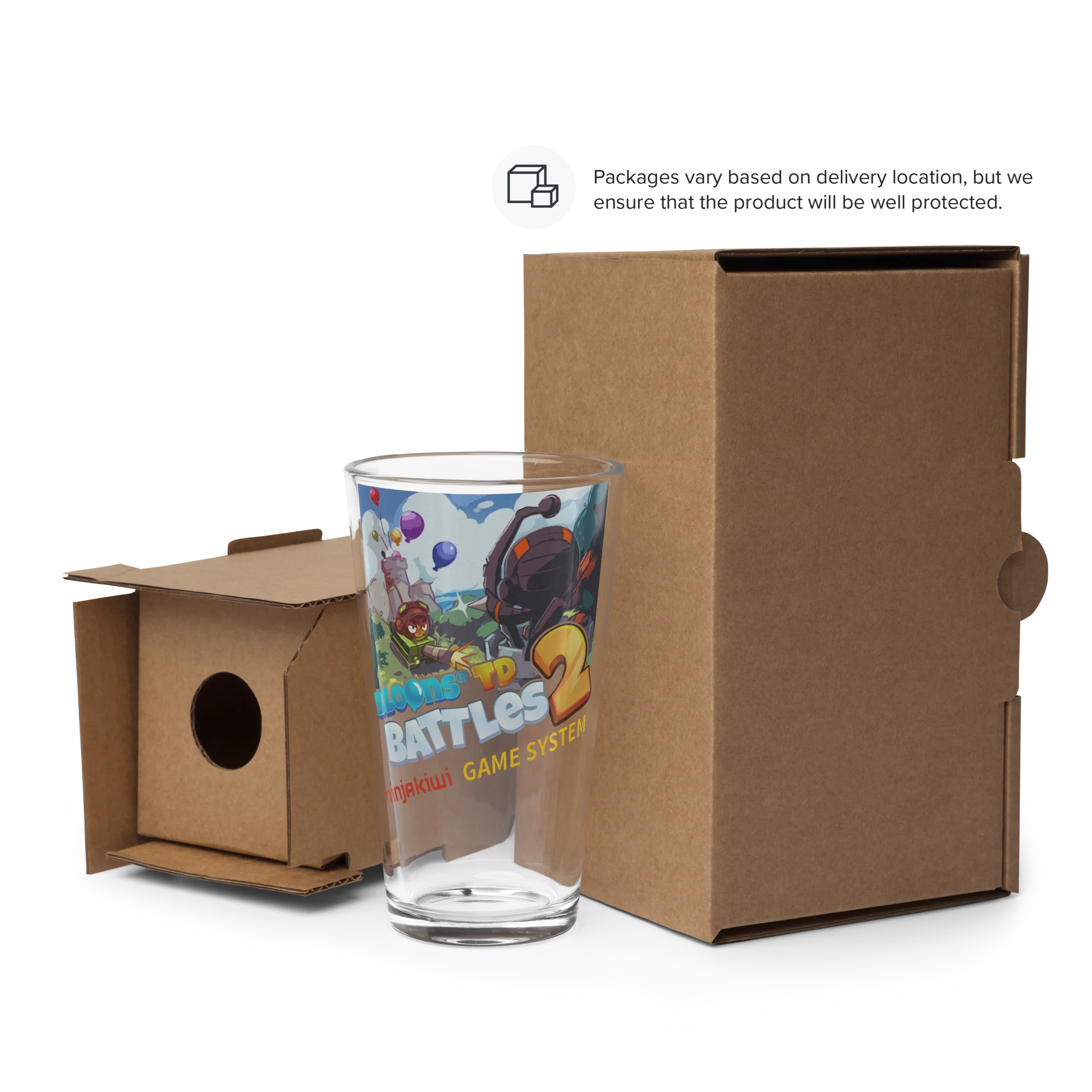Battles 2 - Ninja Kiwi Game System - Shaker Pint Glass - Image 3