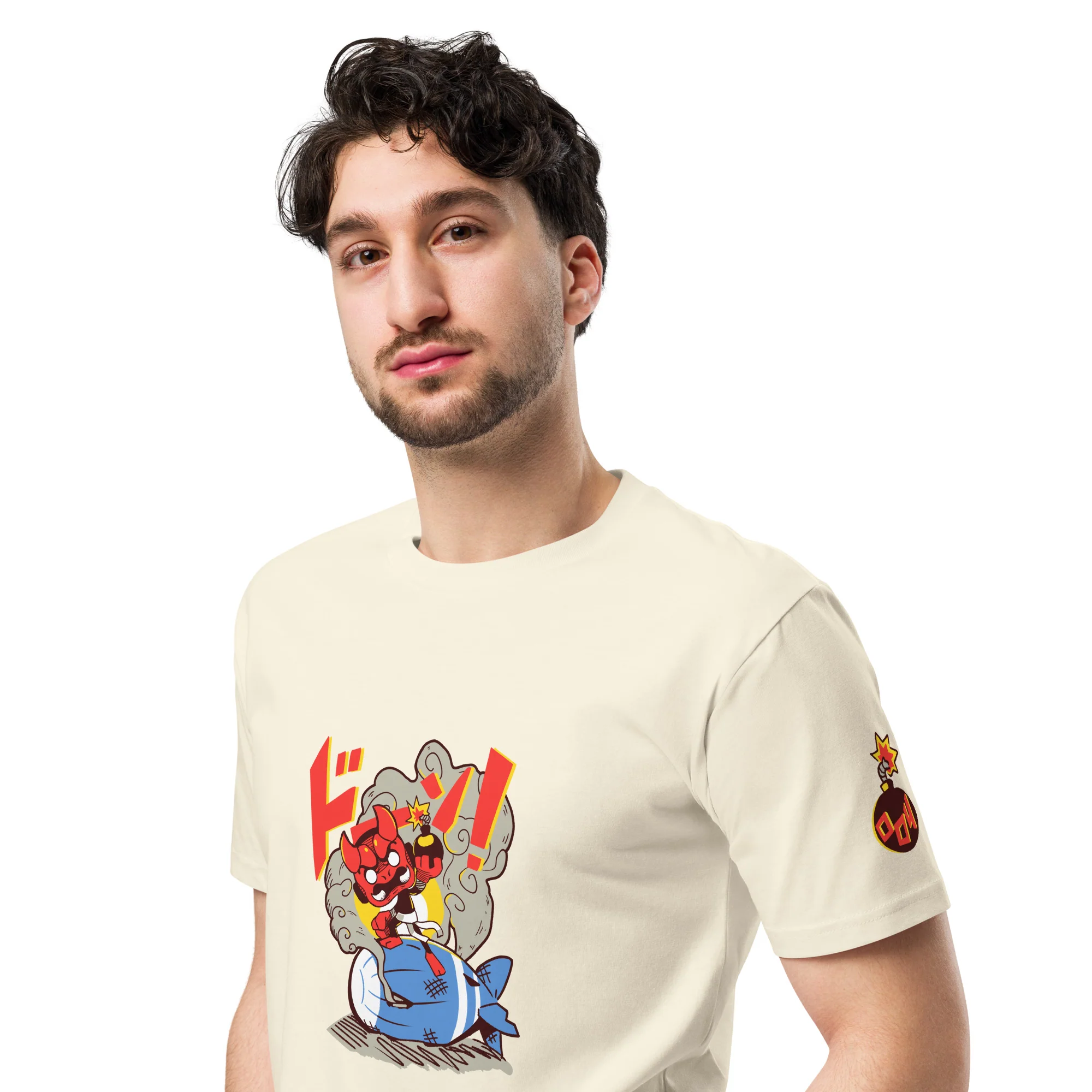 BOOM! 004 Ninja Premium Shirt - Front & Shoulder Print (Unisex) - Image 4