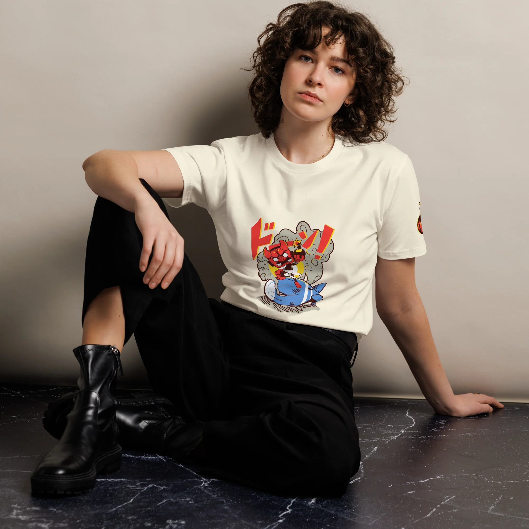 BOOM! 004 Ninja Premium Shirt - Front & Shoulder Print (Unisex) - Image 5