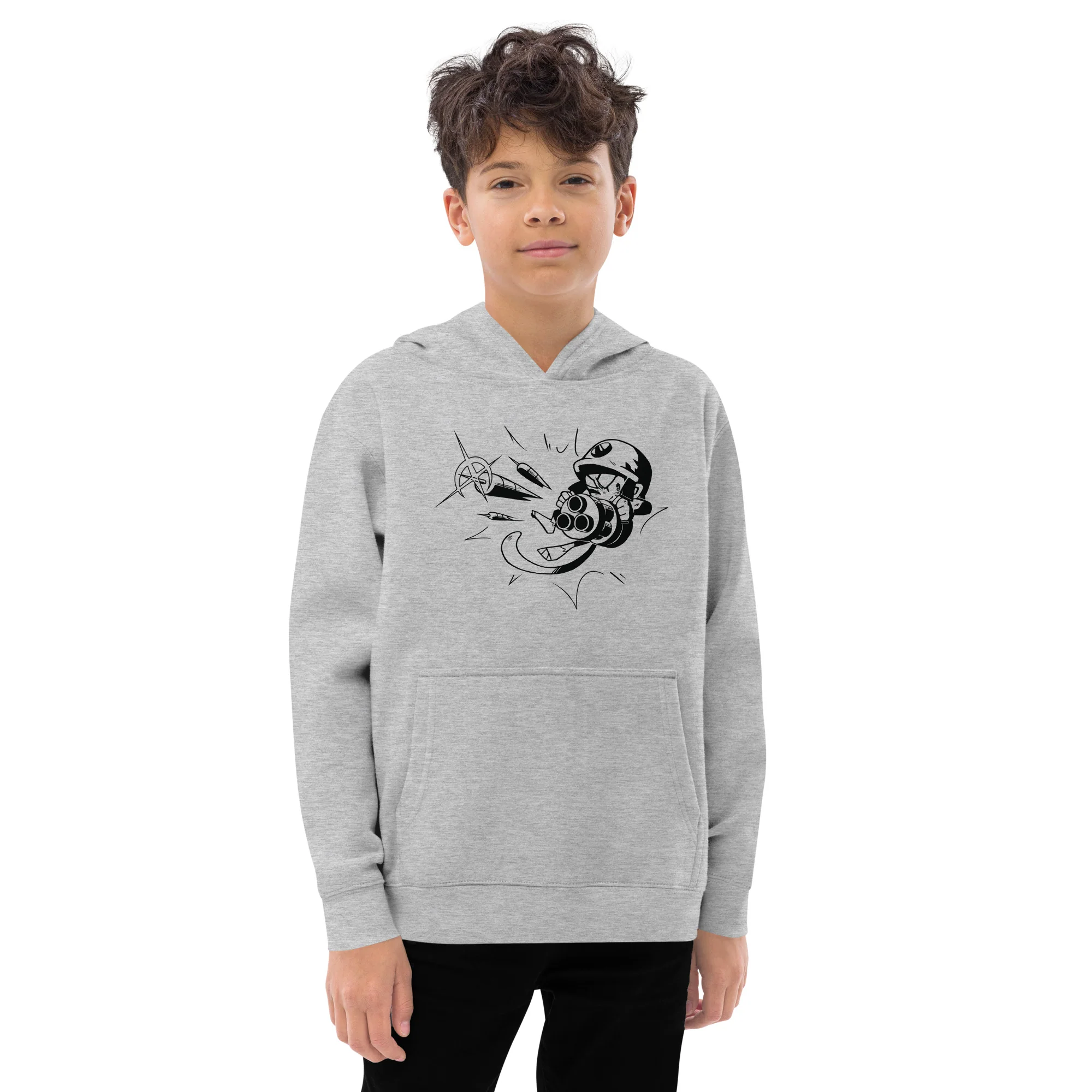 Comic Style Dartling Fleece Hoodie (Kids/Youth) - Image 3