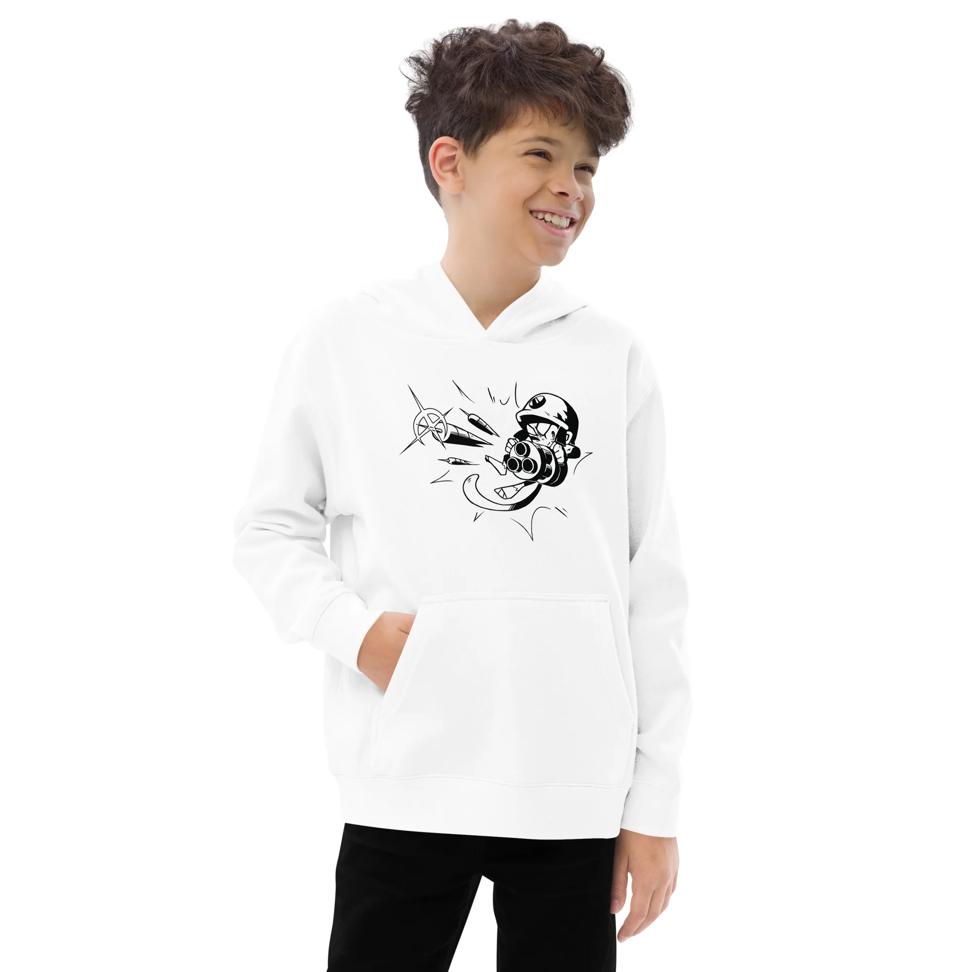 Comic Style Dartling Fleece Hoodie (Kids/Youth) - Image 9