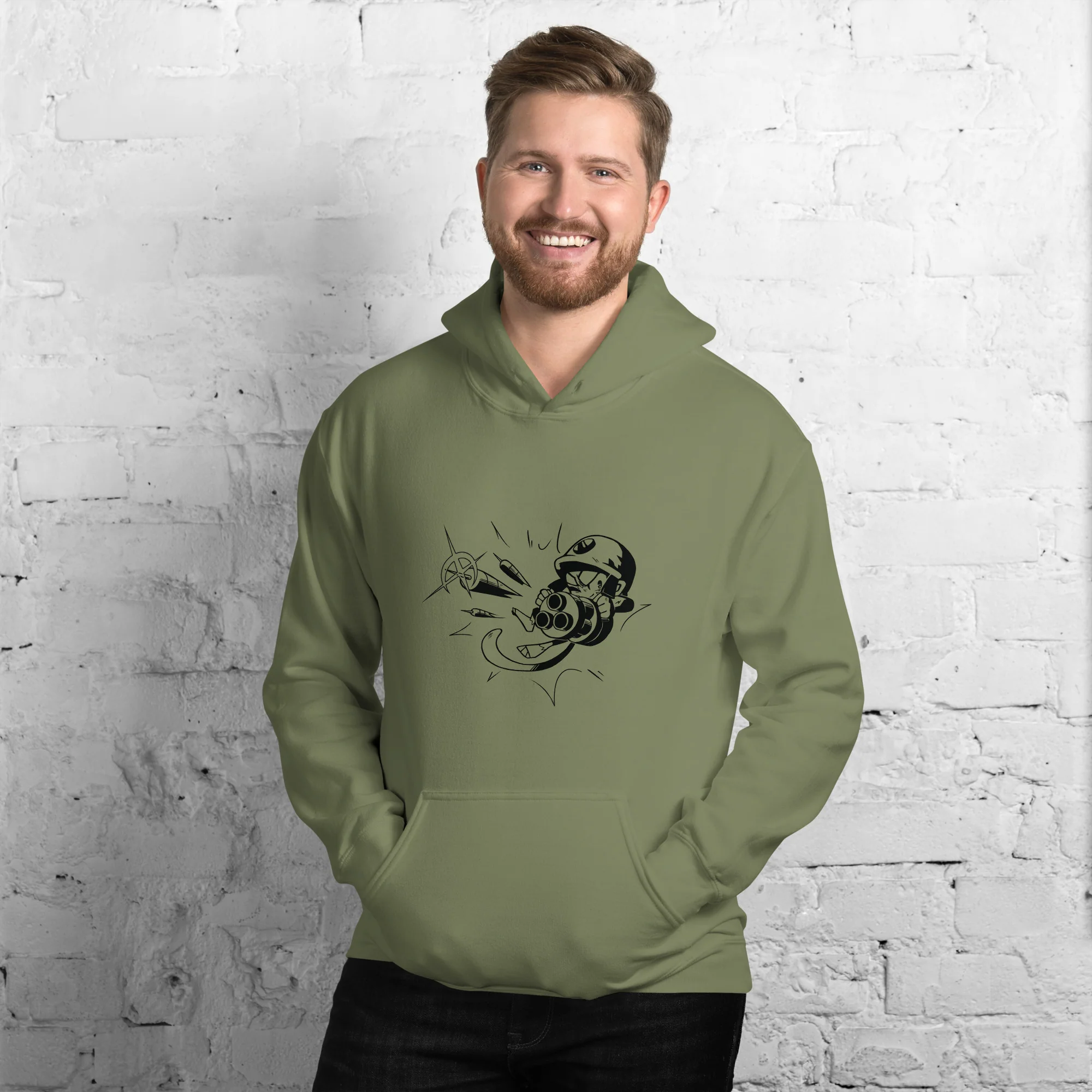 Comic Style Dartling Hoodie (Unisex - Gildan) - Image 3