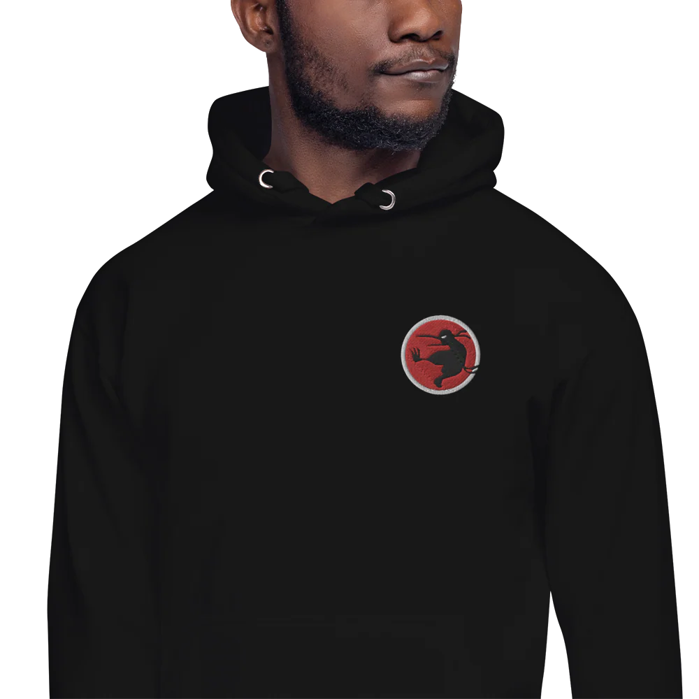 Embroidered Ninja Kiwi Logo Hoodie (Unisex) - Image 4