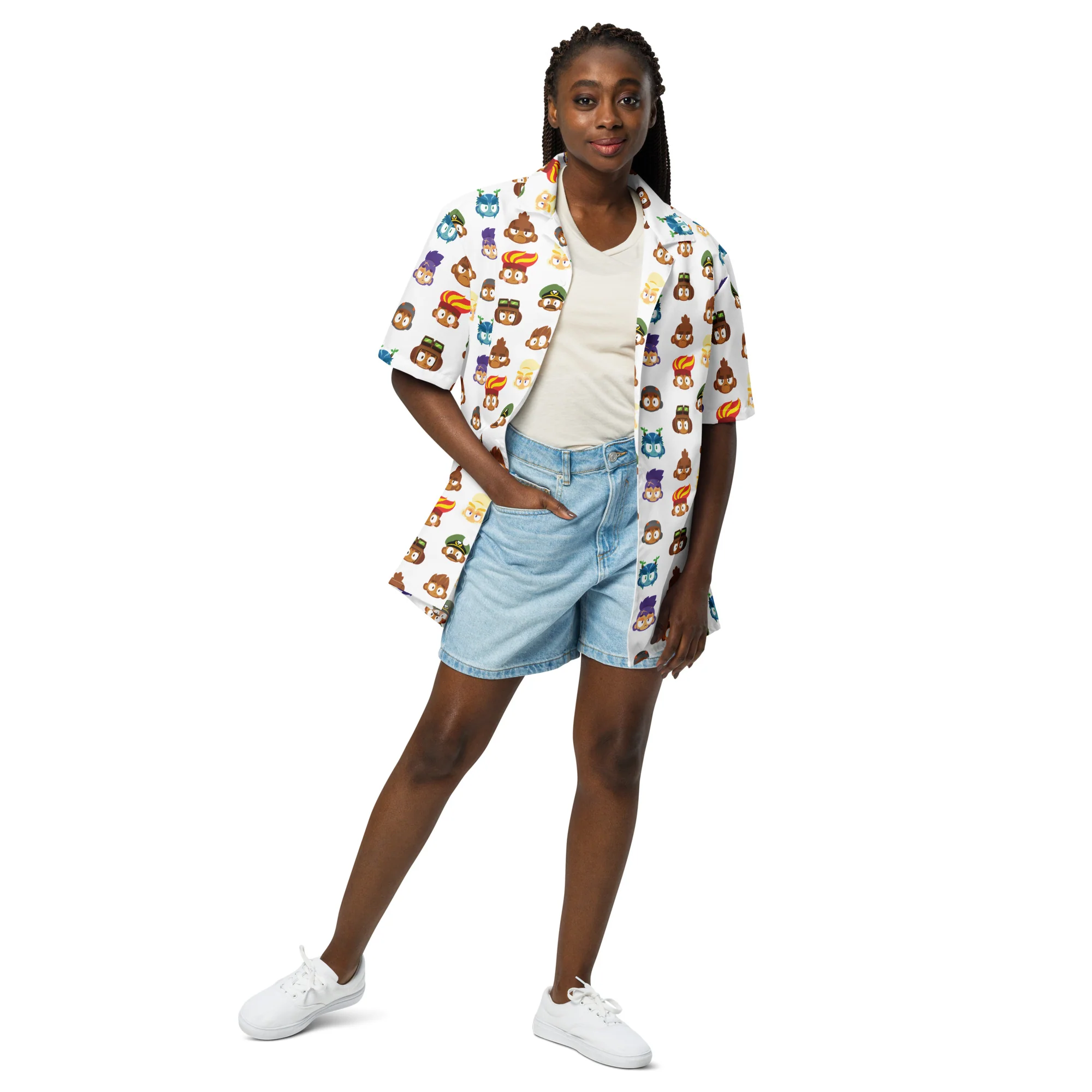 Hero Heads Button Shirt - White (Unisex) - Image 12