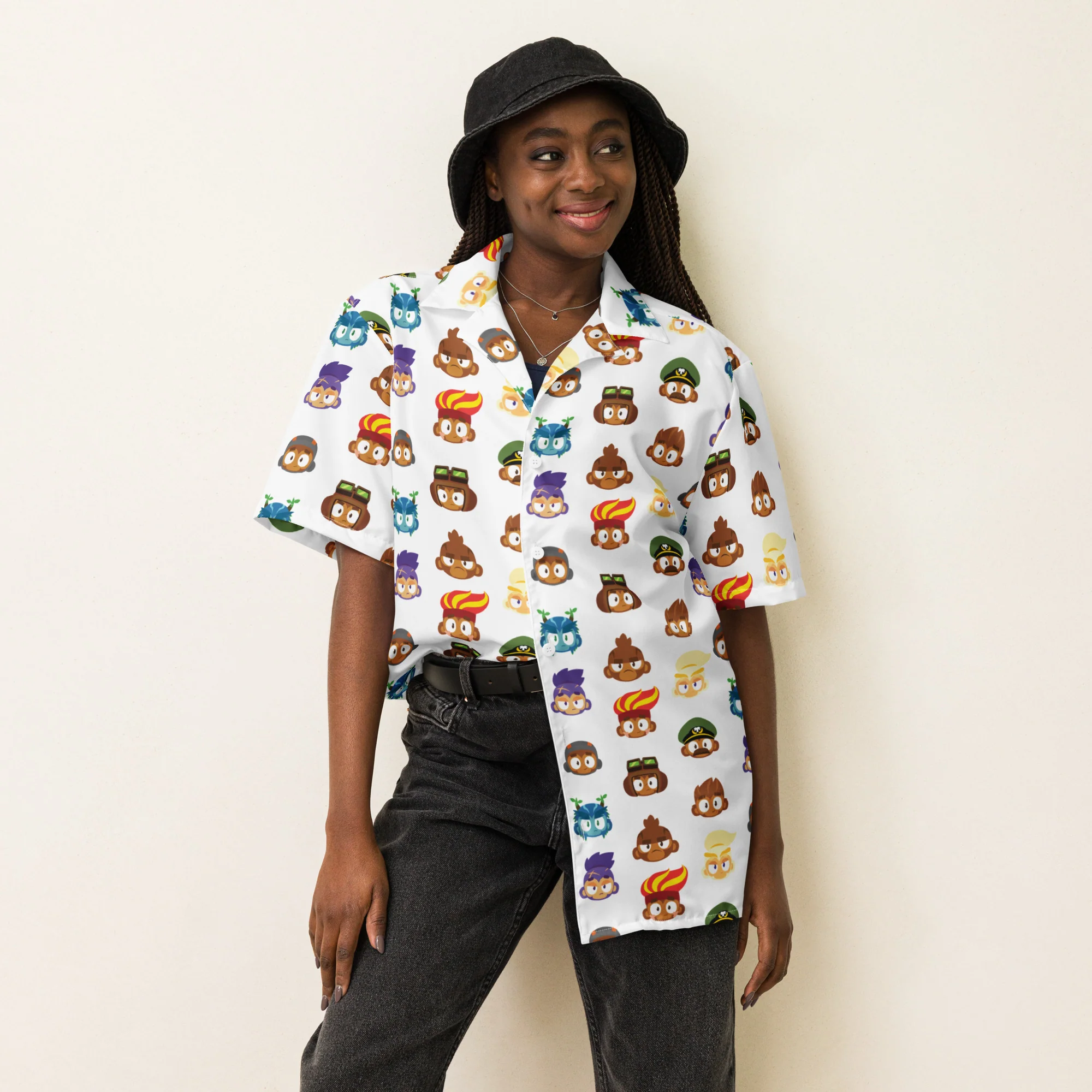Hero Heads Button Shirt - White (Unisex) - Image 3