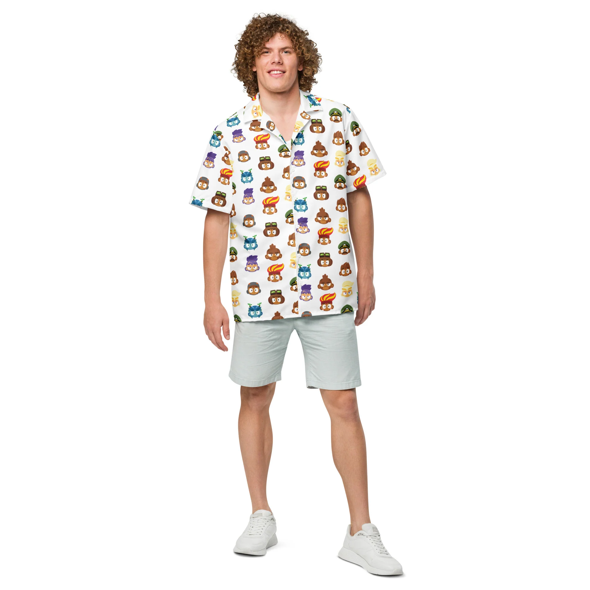 Hero Heads Button Shirt - White (Unisex) - Image 5