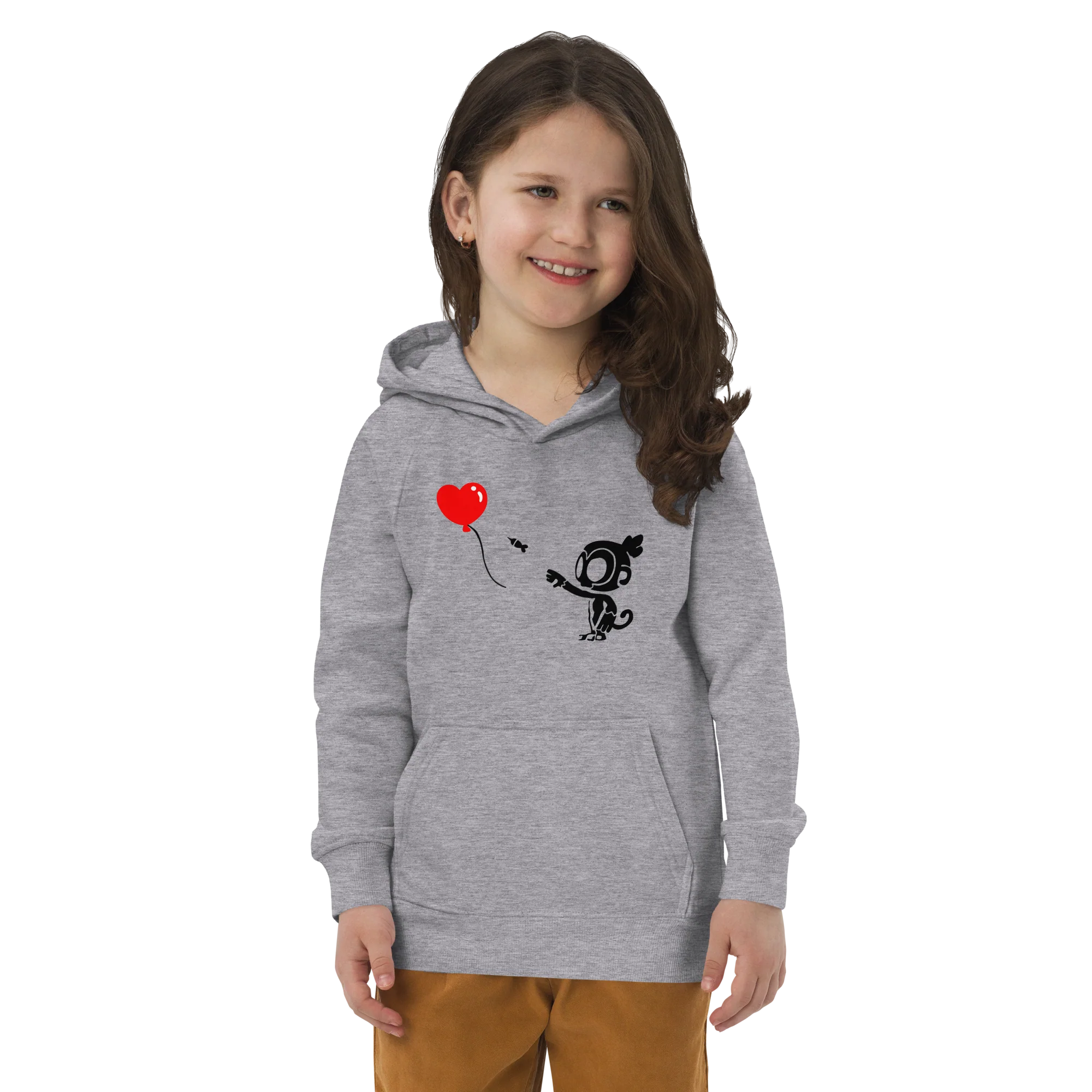 Monkey With Bloon Eco Hoodie (Kids/Youth) - Image 4