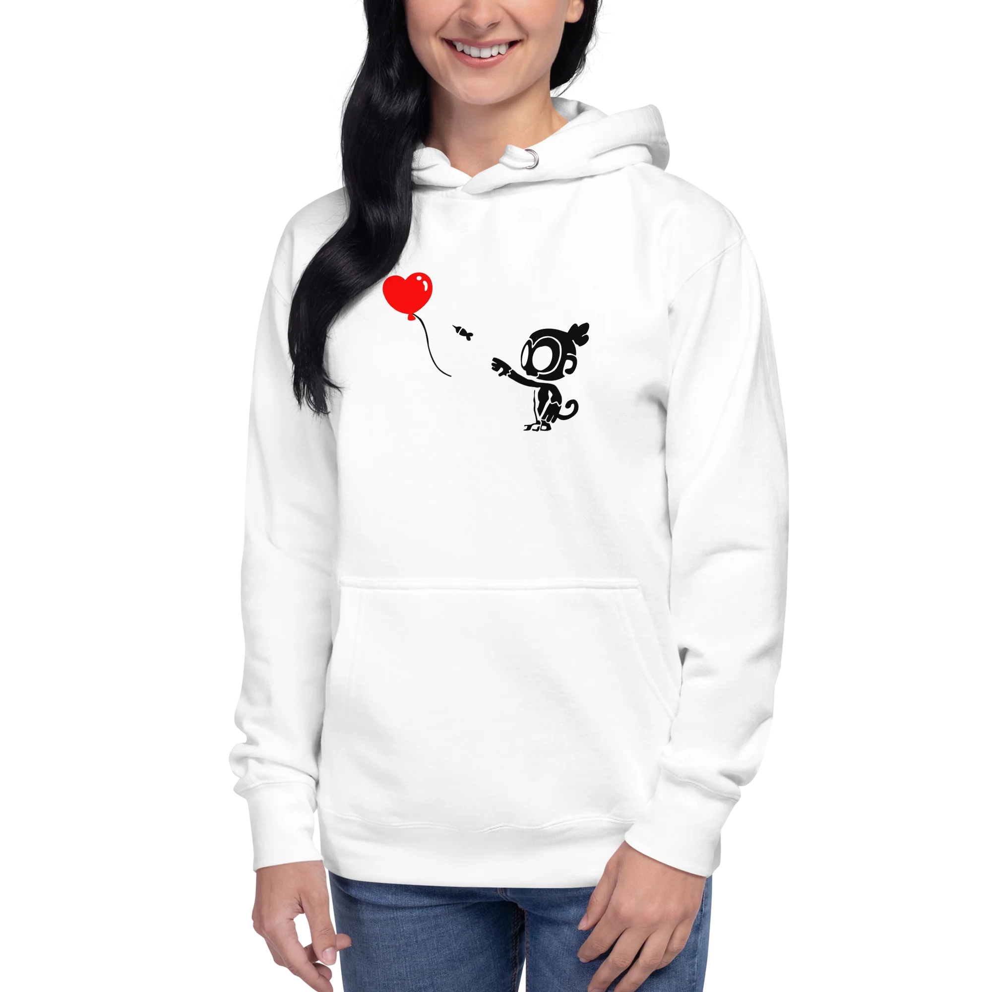 Monkey With Bloon Hoodie (Unisex) - Image 3
