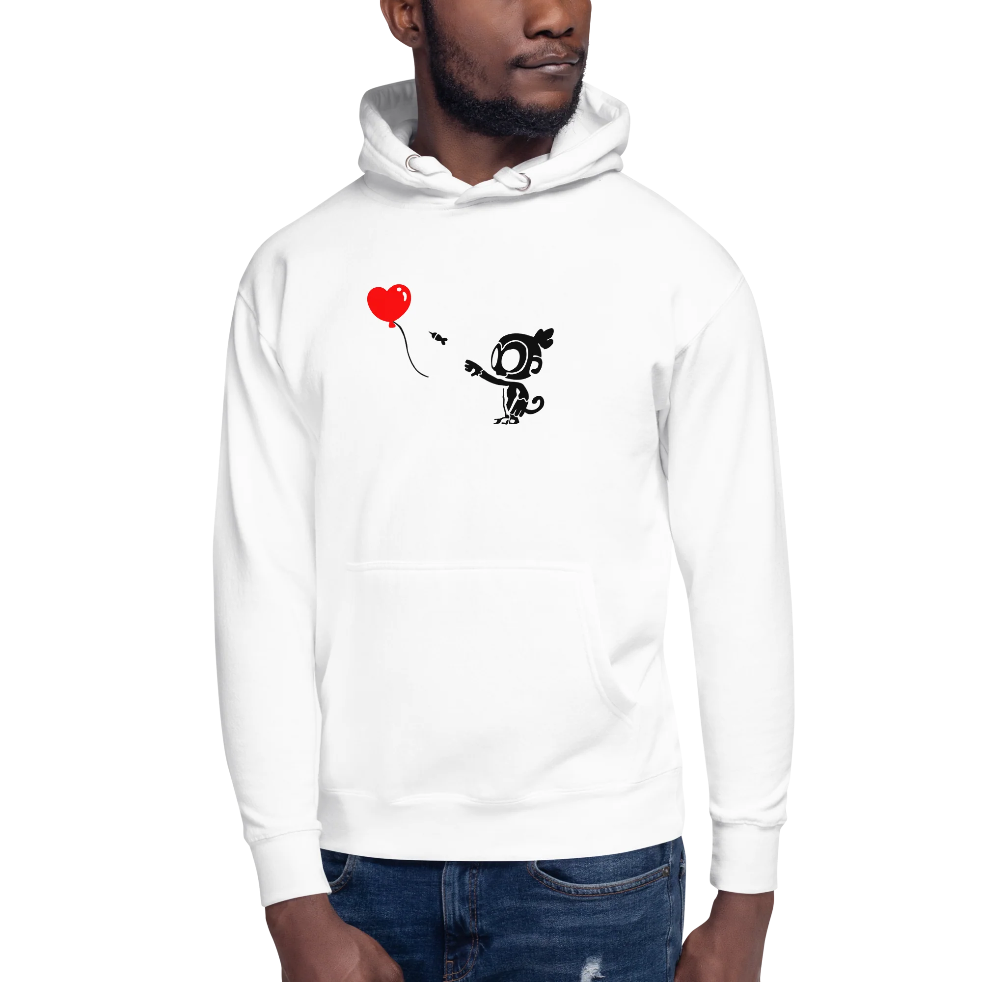 Monkey With Bloon Hoodie (Unisex) - Image 4
