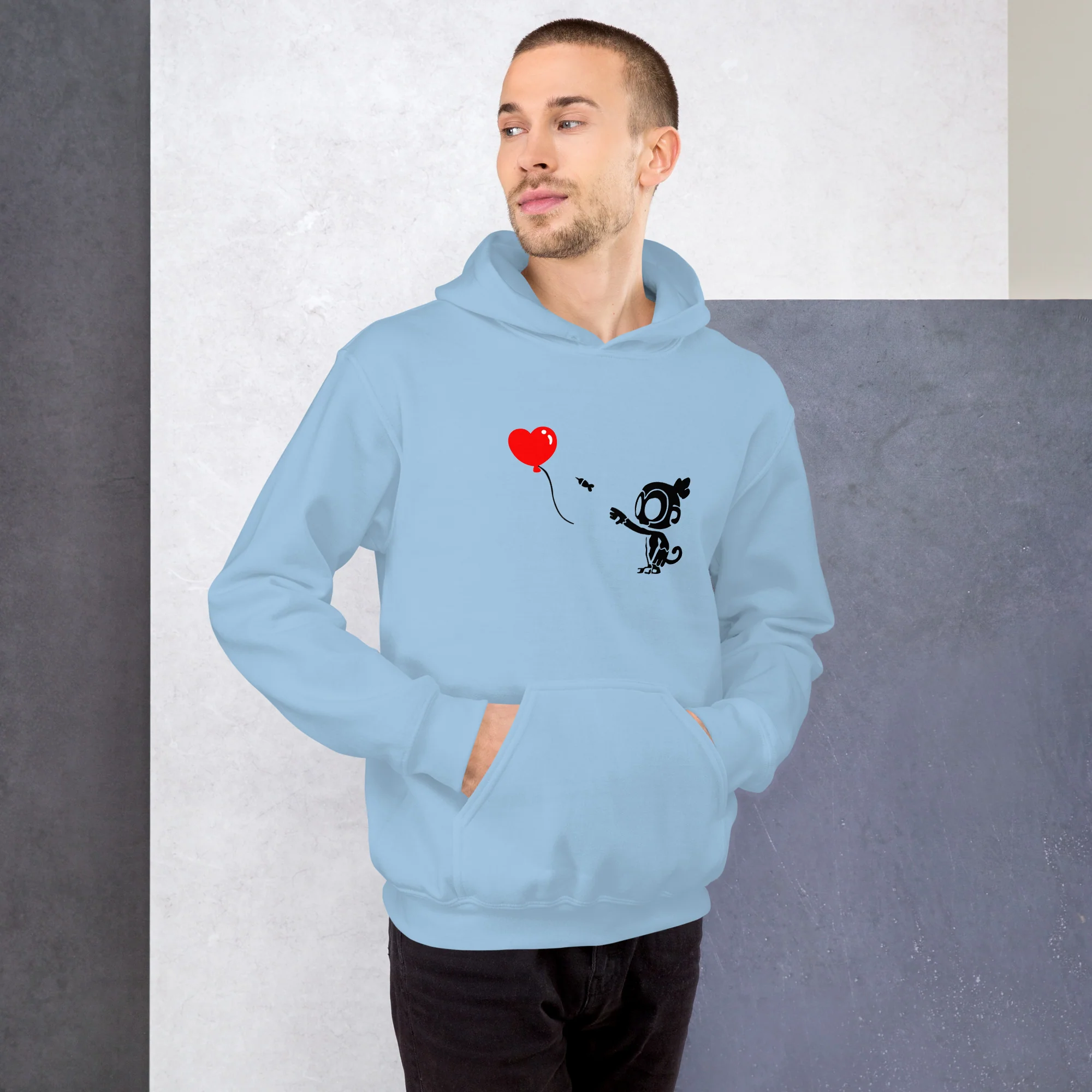 Monkey With Bloon Hoodie (Unisex - Gildan) - Image 3
