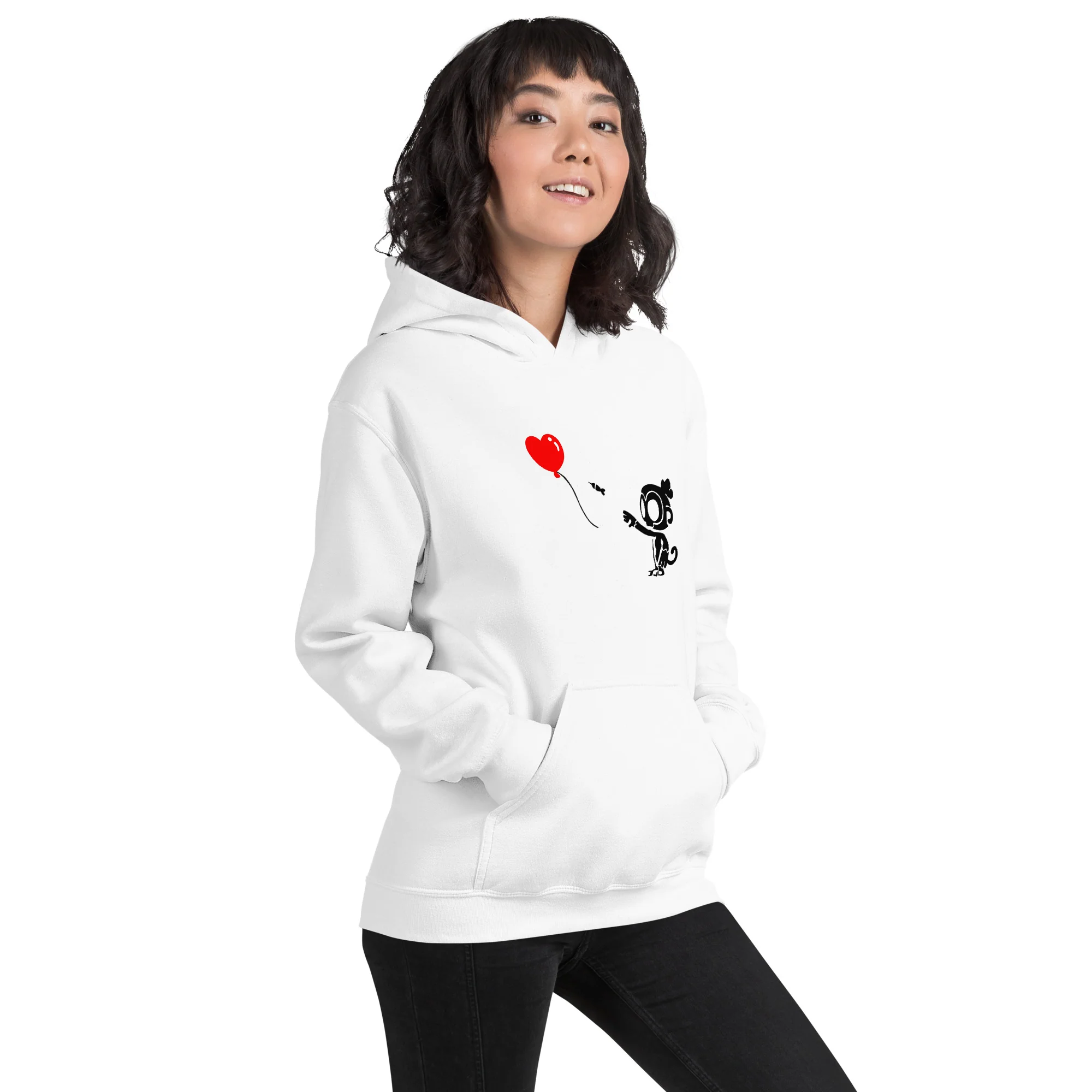 Monkey With Bloon Hoodie (Unisex - Gildan) - Image 4
