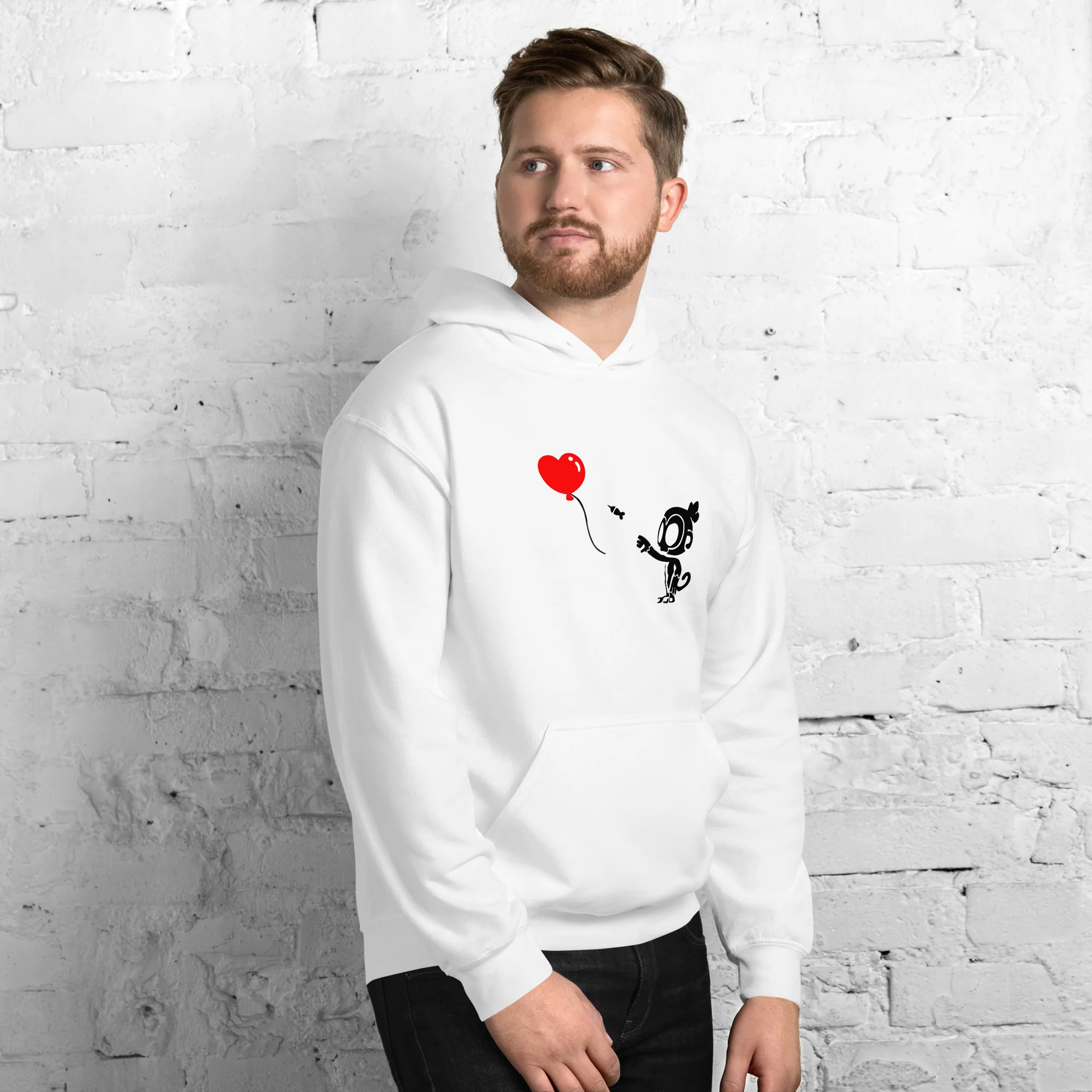 Monkey With Bloon Hoodie (Unisex - Gildan) - Image 5