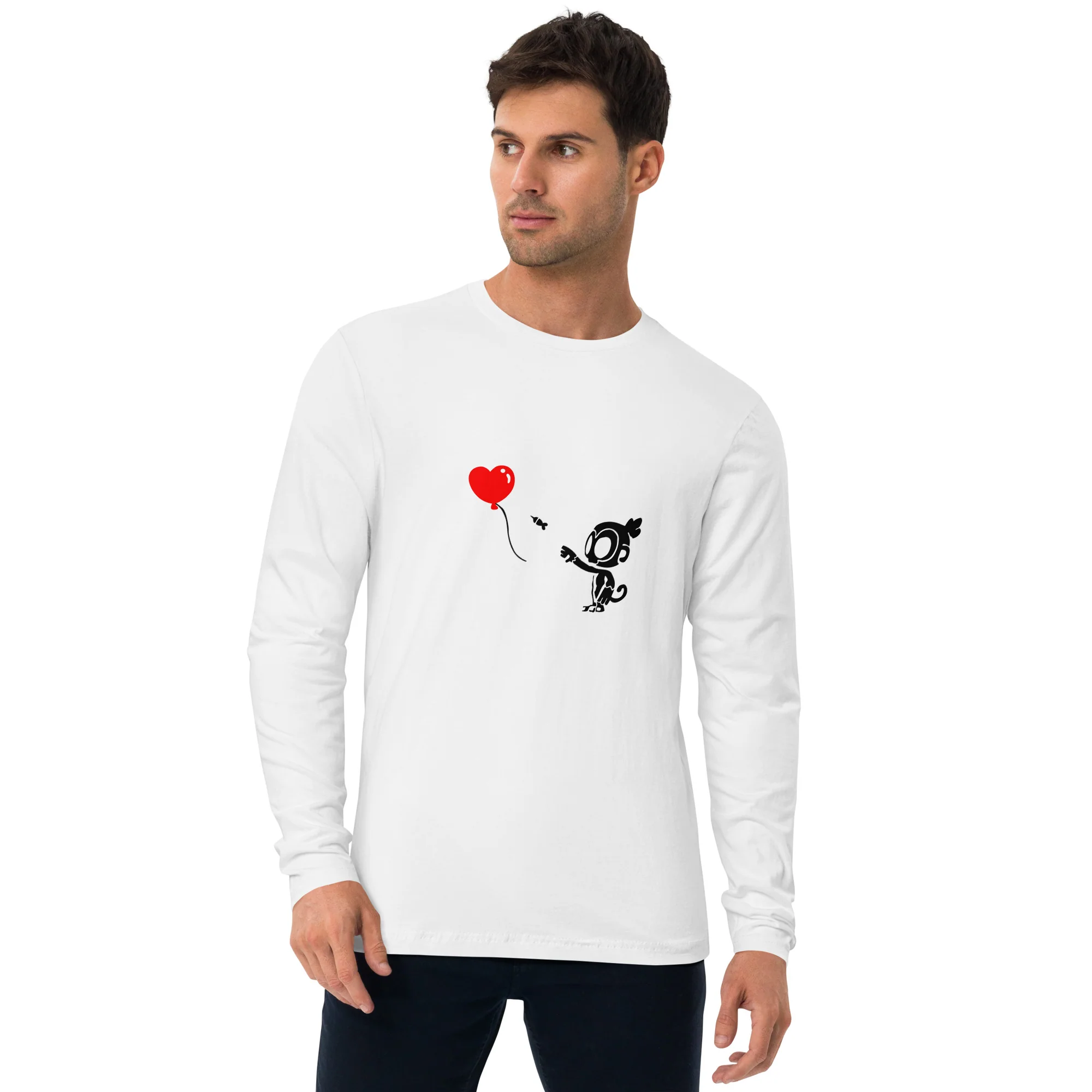 Monkey with Bloon Long Sleeve Shirt (Men's) - Image 3