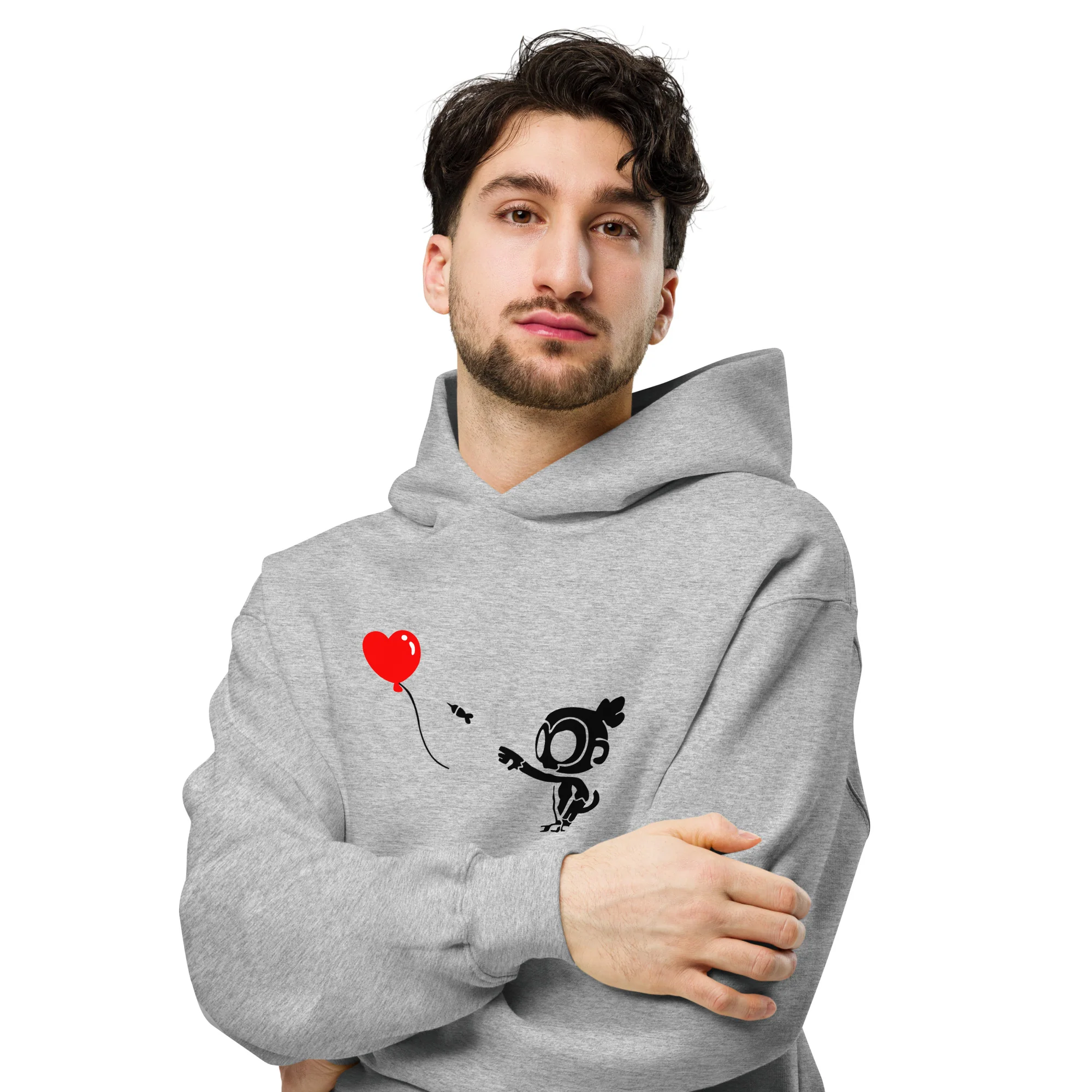 Monkey With Bloon Premium Oversized Hoodie (Unisex) - Image 3