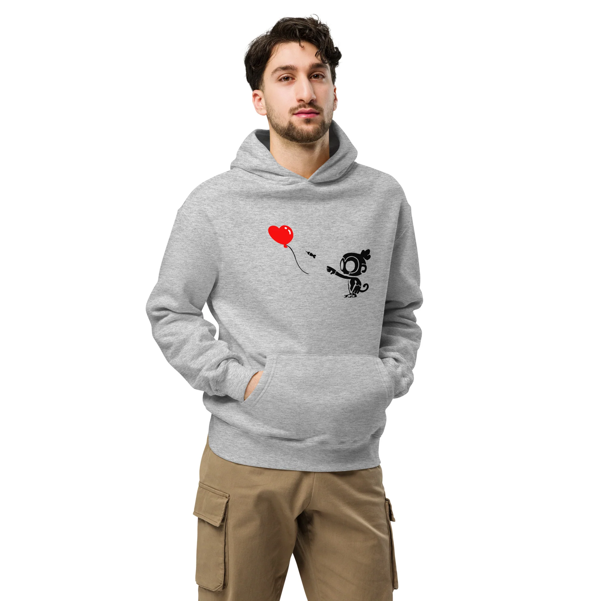 Monkey With Bloon Premium Oversized Hoodie (Unisex) - Image 5