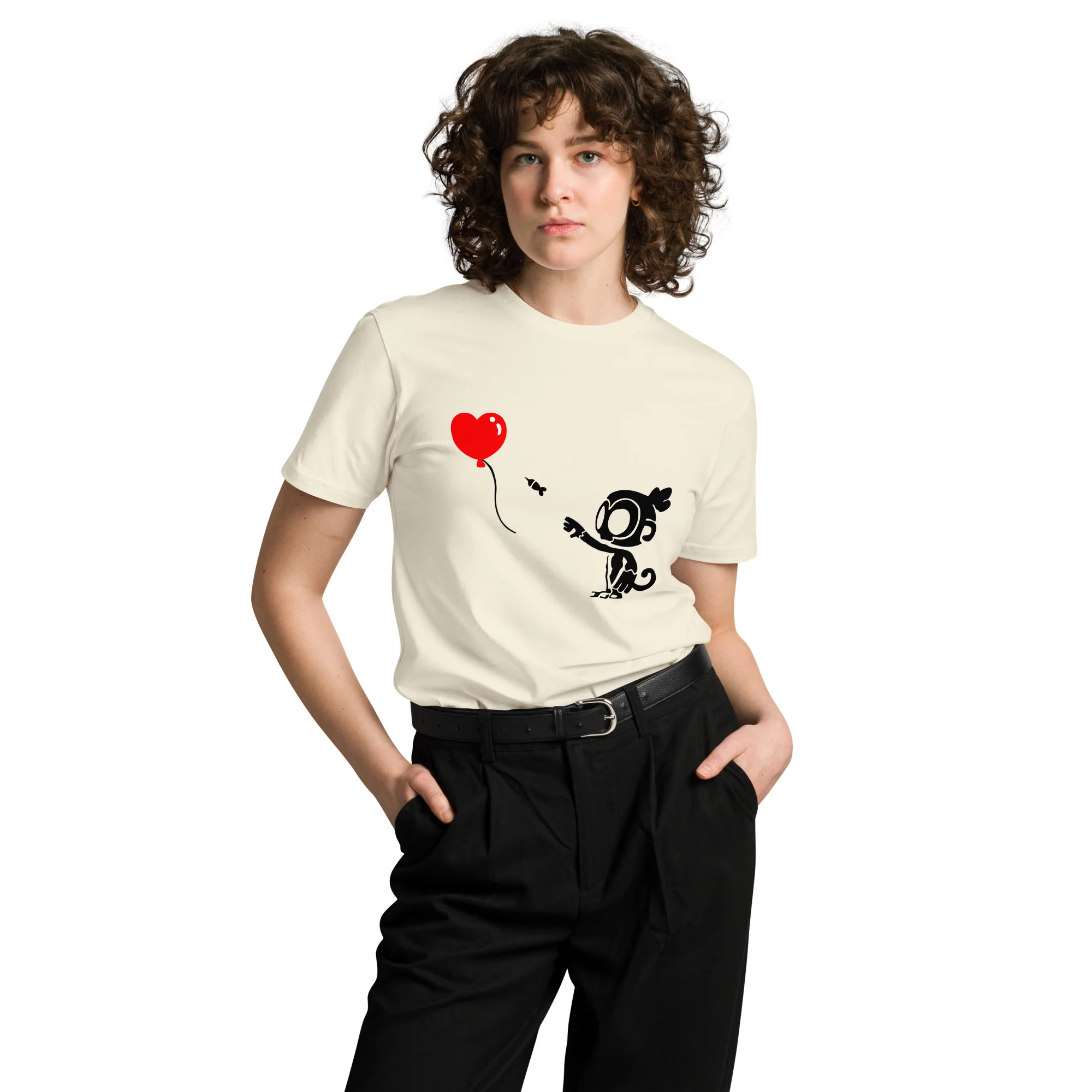 Monkey With Bloon Premium Shirt (Unisex) - Image 3