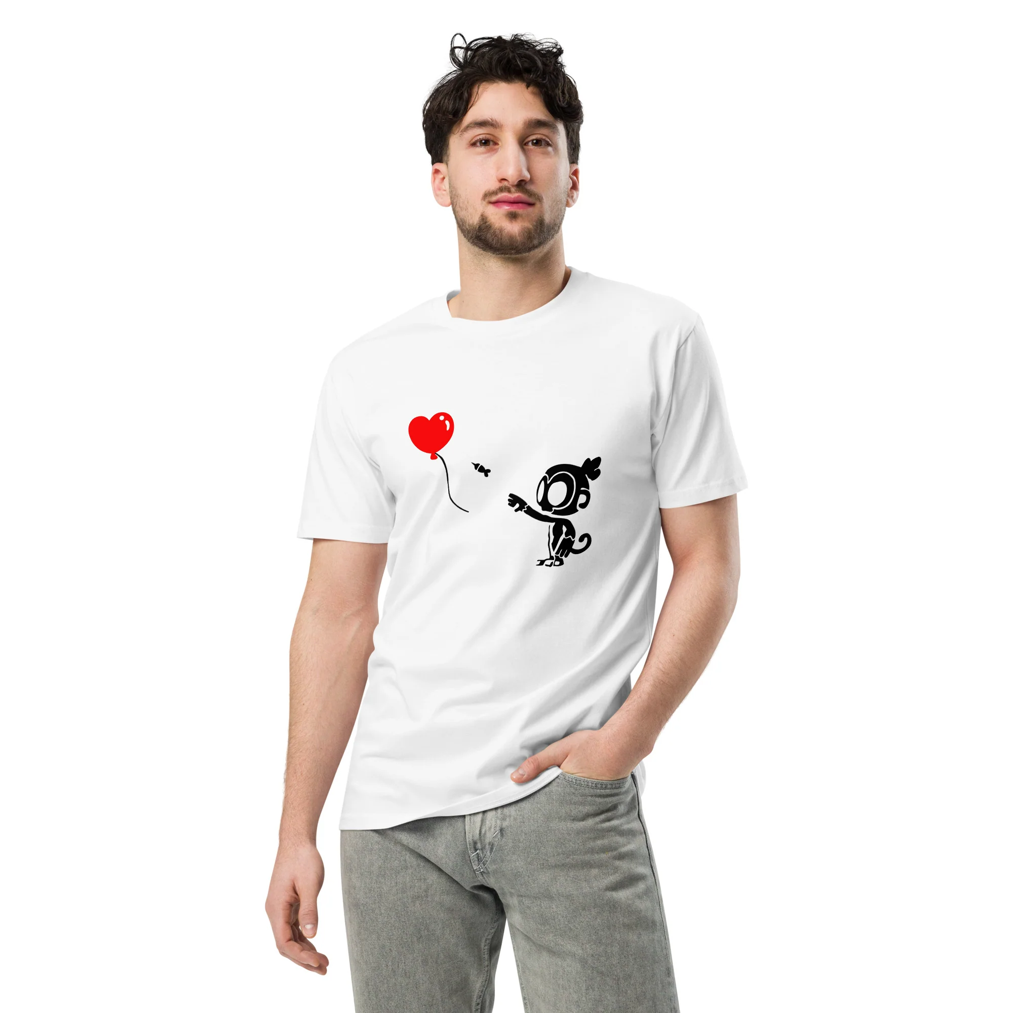 Monkey With Bloon Premium Shirt (Unisex) - Image 5