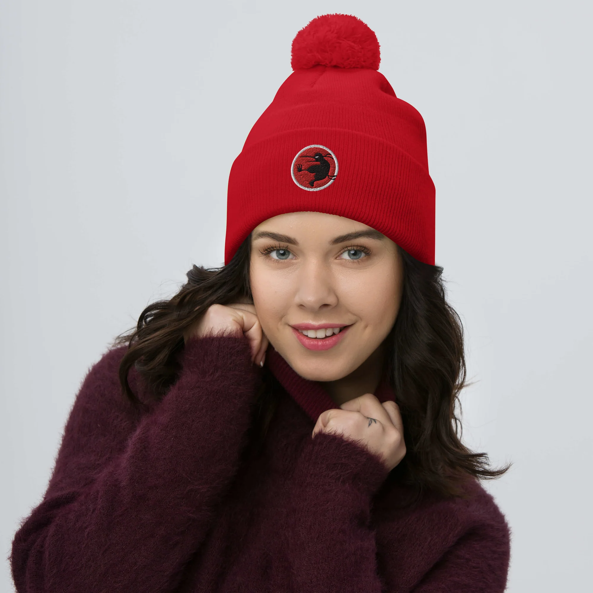 Ninja Kiwi Logo Pom-Pom Beanie - Image 8