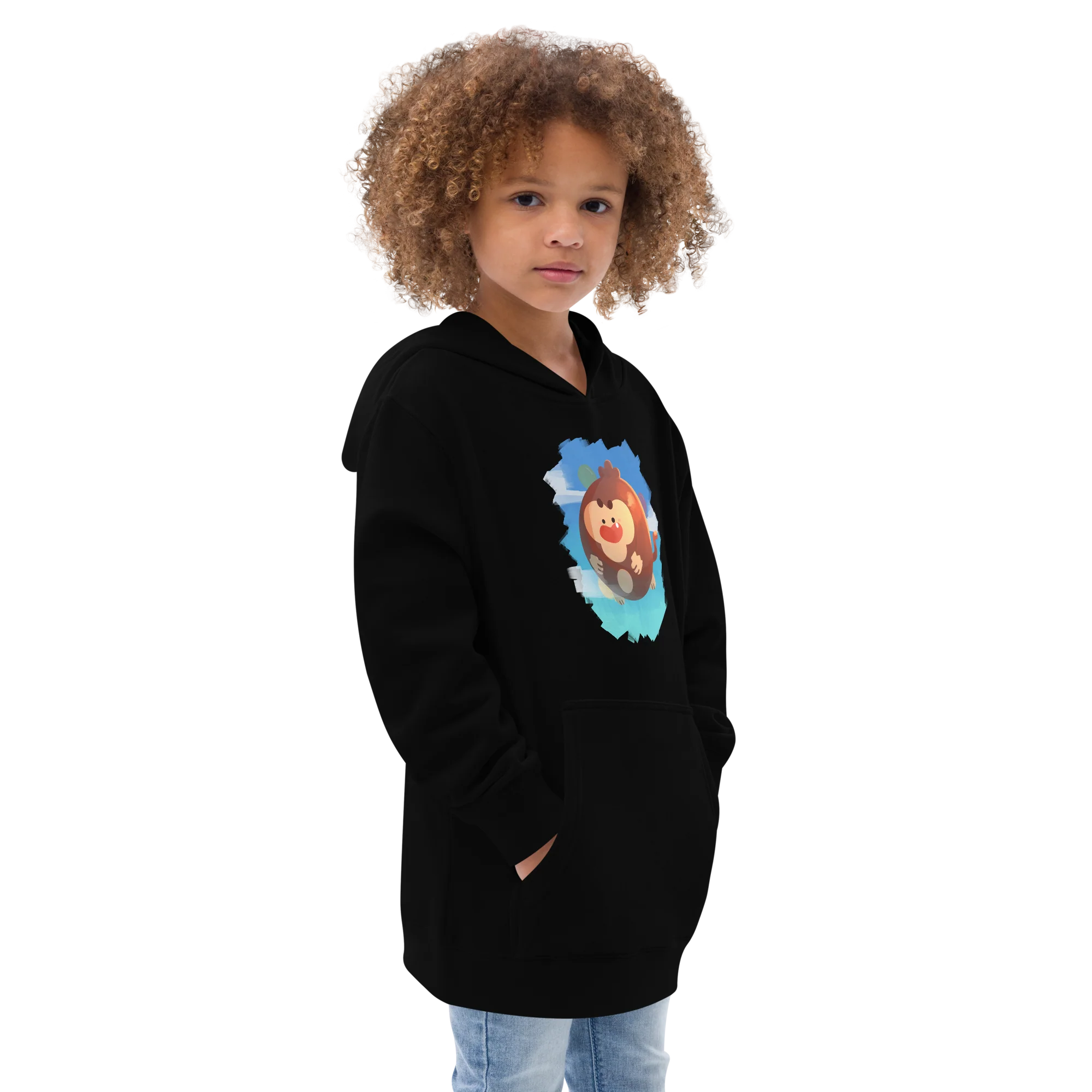 Round Monkey Fleece Hoodie (Kids/Youth) - Image 8