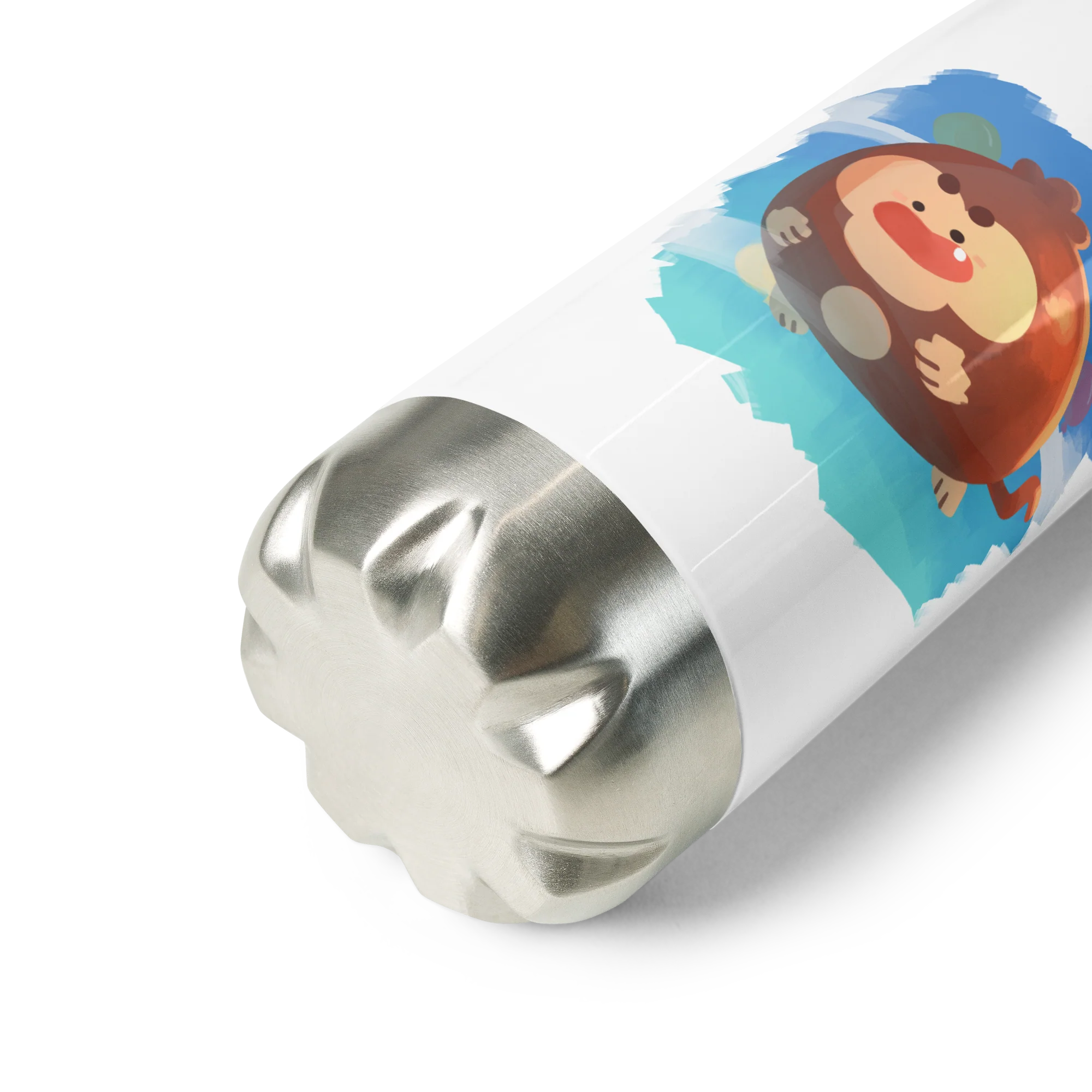 Round Monkey Stainless Steel Water Bottle - Image 3