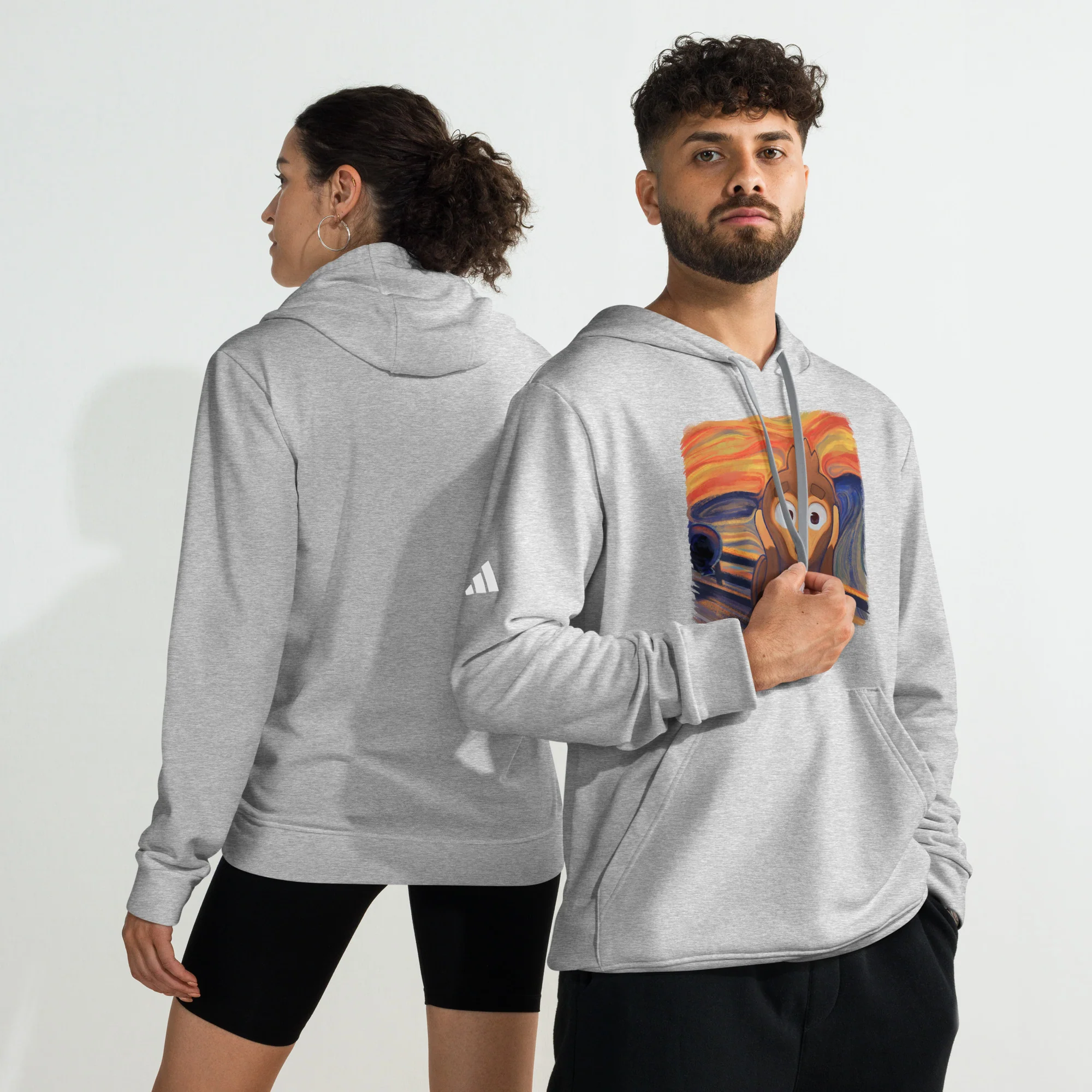 Screaming Monkey Premium Fleece Hoodie - Adidas (Unisex) - Image 3