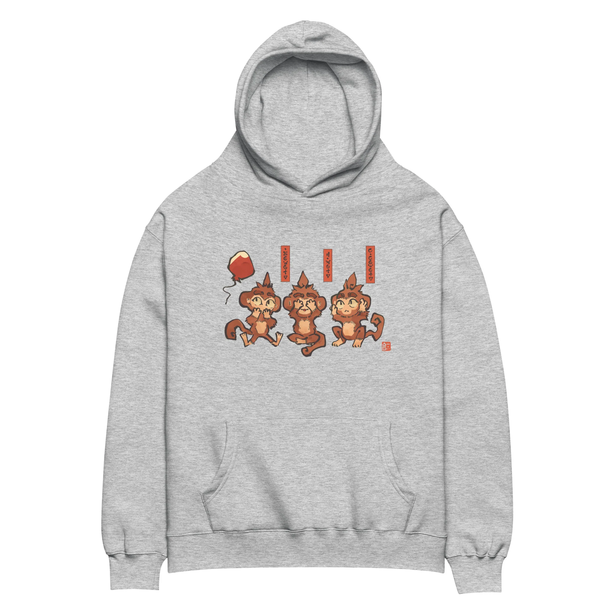 Three Wise Monkeys Premium Oversized Hoodie (Unisex) - Image 4