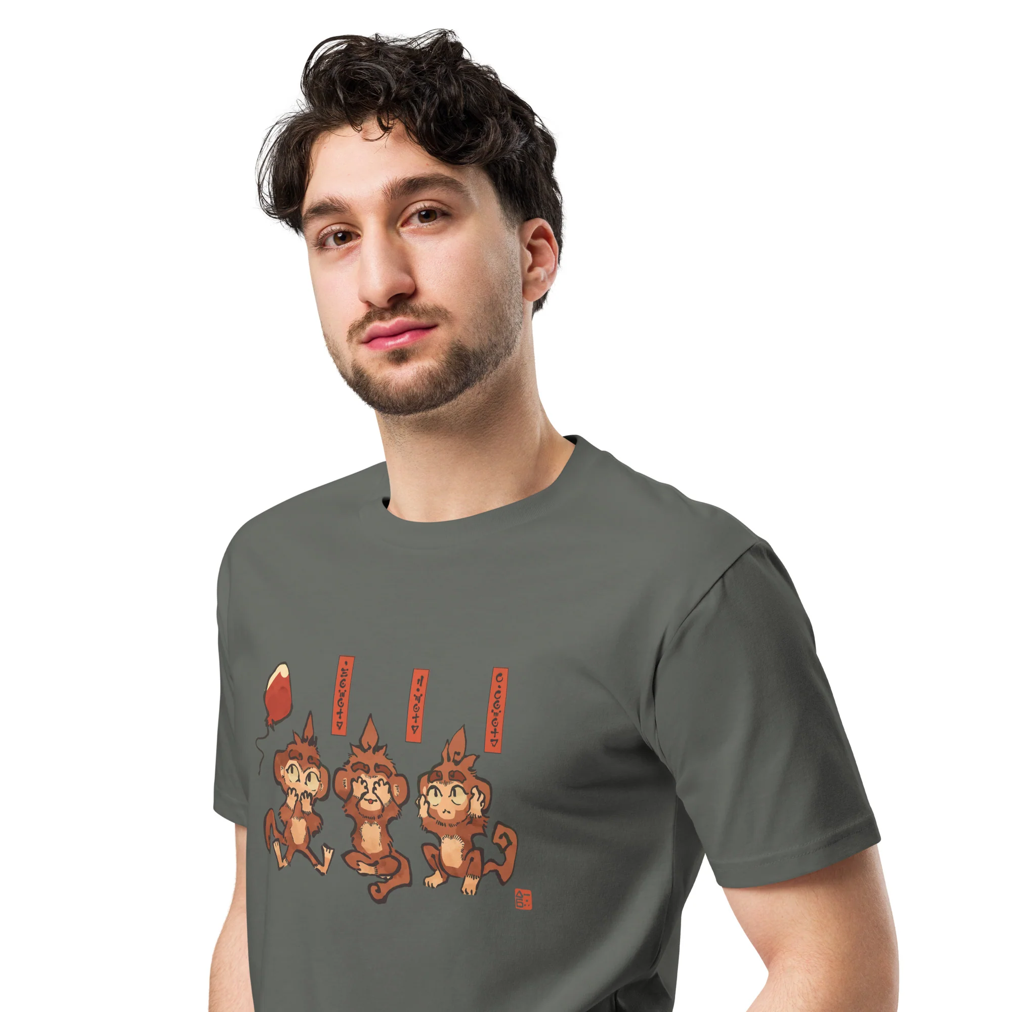 Three Wise Monkeys Premium Shirt (Unisex) - Image 2
