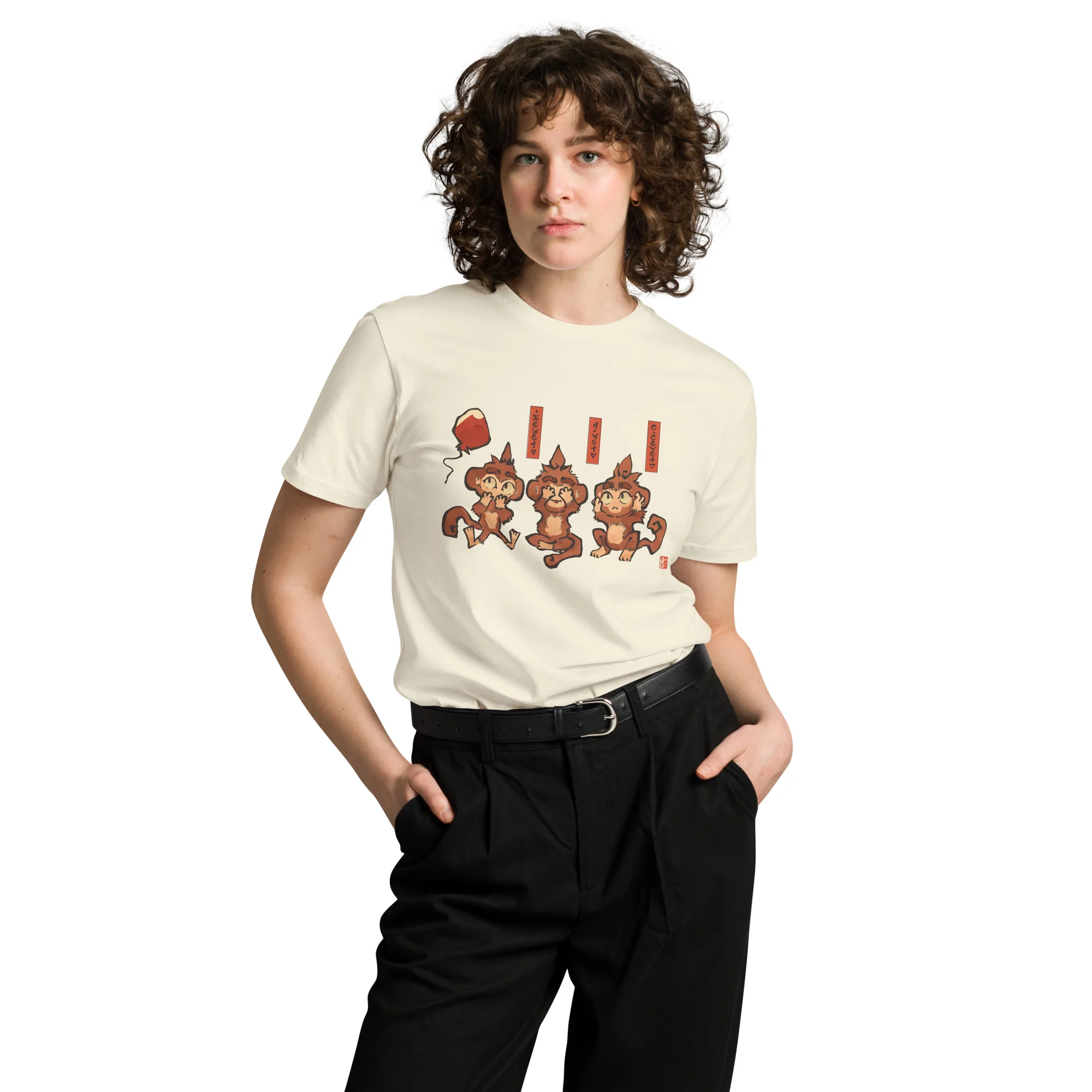 Three Wise Monkeys Premium Shirt (Unisex) - Image 3