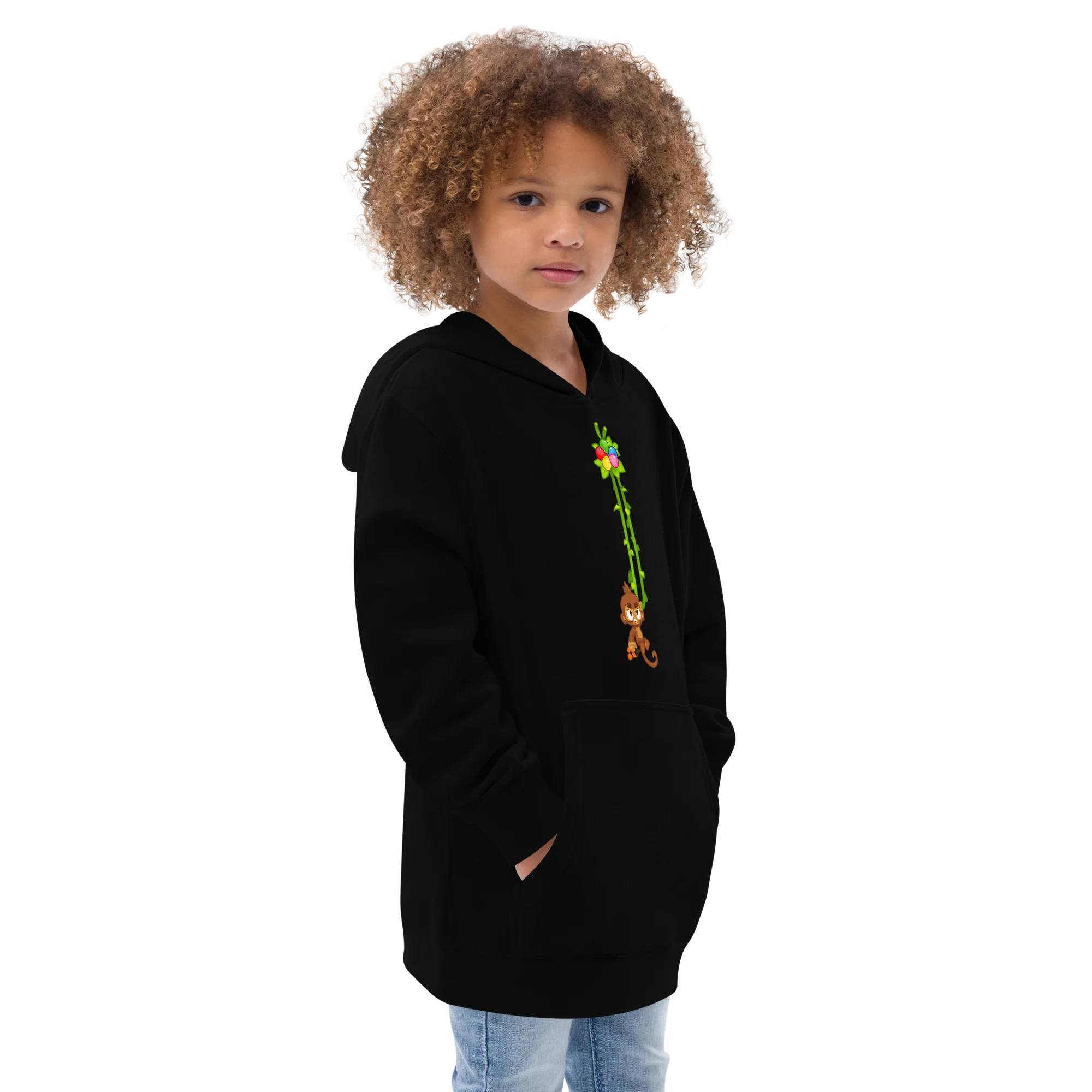 Vine Monkey Fleece Hoodie (Kids/Youth) - Image 2